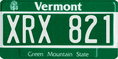 VT license plate XRX821