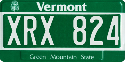 VT license plate XRX824