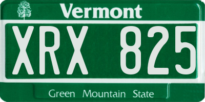 VT license plate XRX825