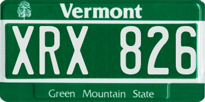 VT license plate XRX826