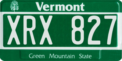 VT license plate XRX827