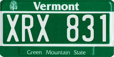 VT license plate XRX831