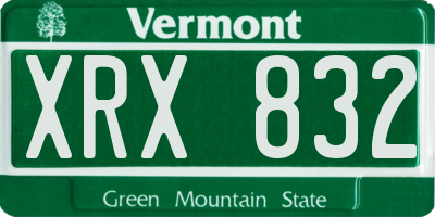VT license plate XRX832