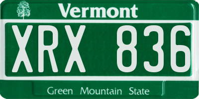 VT license plate XRX836