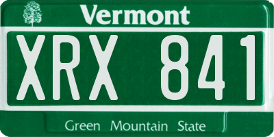 VT license plate XRX841