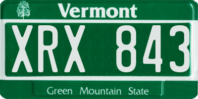 VT license plate XRX843