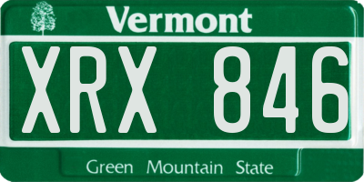 VT license plate XRX846