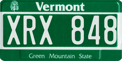VT license plate XRX848