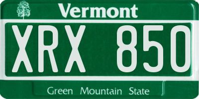 VT license plate XRX850