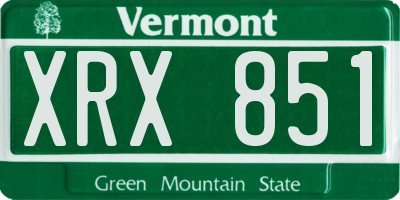 VT license plate XRX851