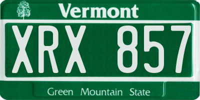 VT license plate XRX857
