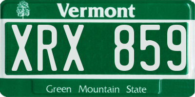 VT license plate XRX859