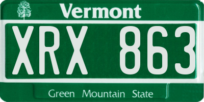 VT license plate XRX863