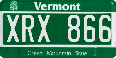 VT license plate XRX866