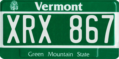 VT license plate XRX867