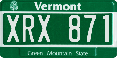 VT license plate XRX871
