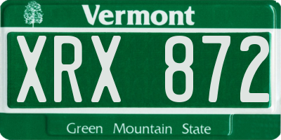 VT license plate XRX872