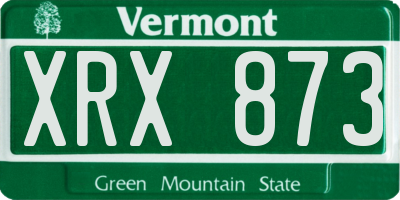 VT license plate XRX873