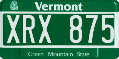 VT license plate XRX875