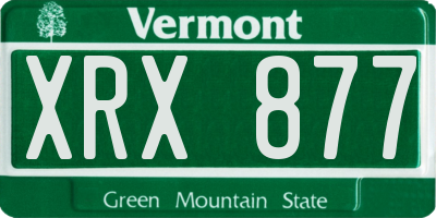 VT license plate XRX877