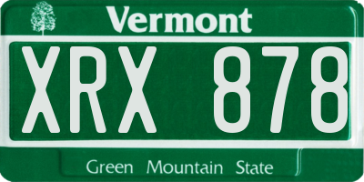VT license plate XRX878