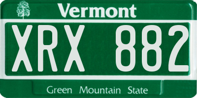 VT license plate XRX882