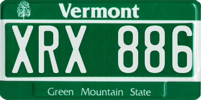 VT license plate XRX886