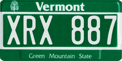VT license plate XRX887