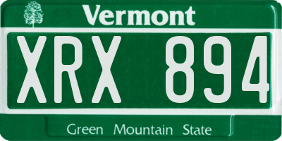 VT license plate XRX894