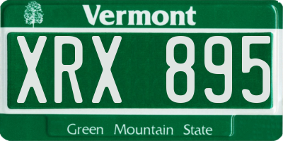 VT license plate XRX895