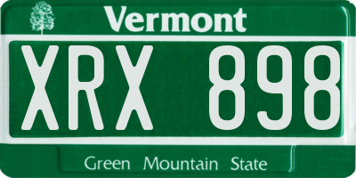 VT license plate XRX898