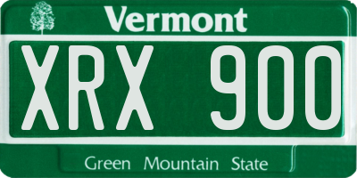 VT license plate XRX900