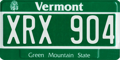 VT license plate XRX904