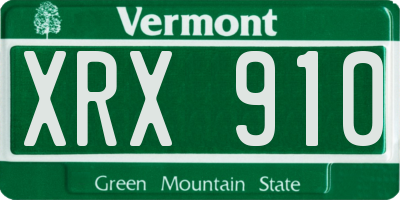 VT license plate XRX910
