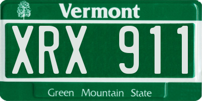VT license plate XRX911