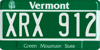 VT license plate XRX912