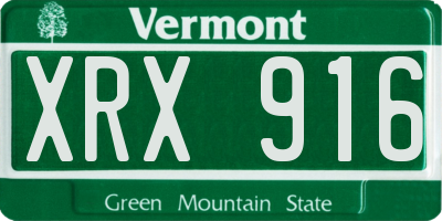 VT license plate XRX916