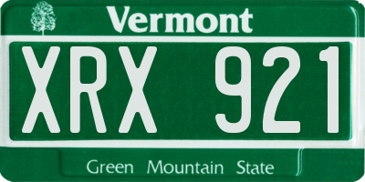 VT license plate XRX921