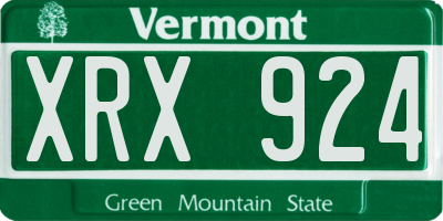 VT license plate XRX924