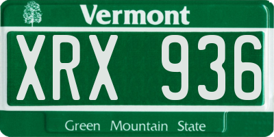 VT license plate XRX936