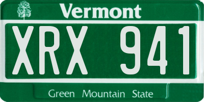 VT license plate XRX941