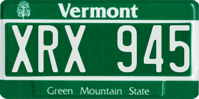 VT license plate XRX945