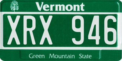 VT license plate XRX946
