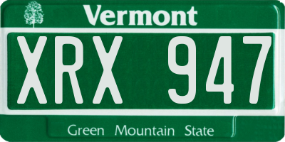 VT license plate XRX947