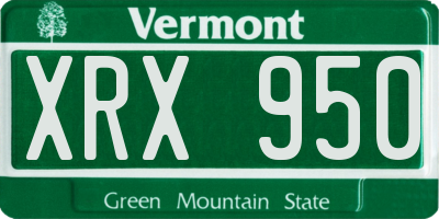 VT license plate XRX950