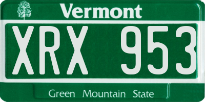 VT license plate XRX953