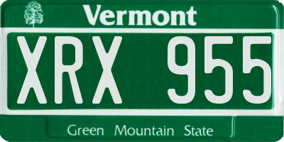 VT license plate XRX955