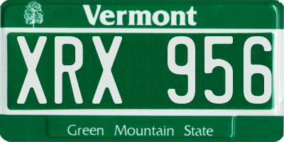 VT license plate XRX956