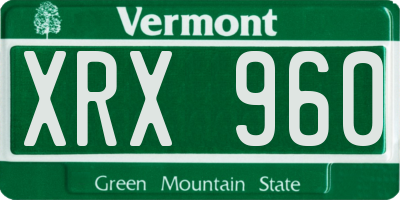 VT license plate XRX960
