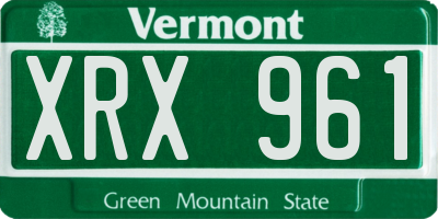 VT license plate XRX961